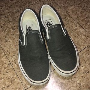 Charcoal Grey Canvas Slip on Vans